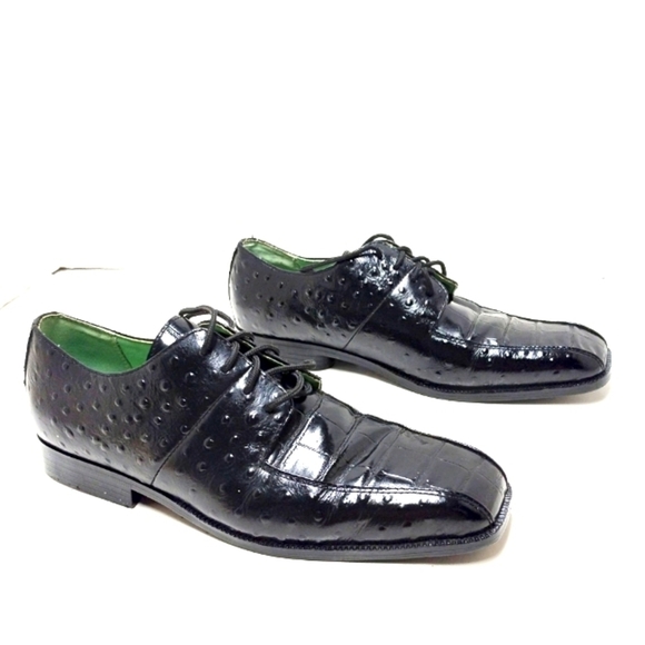 Stacy Adams women's shoes Black Leather Crocodile Embossed Oxford  Size:7 M - Picture 1 of 9